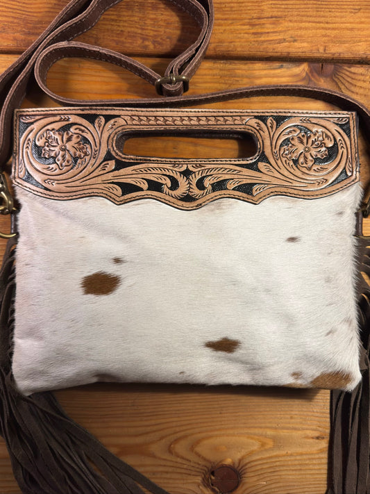 Dark Tooling Cowhide Purse - DP25