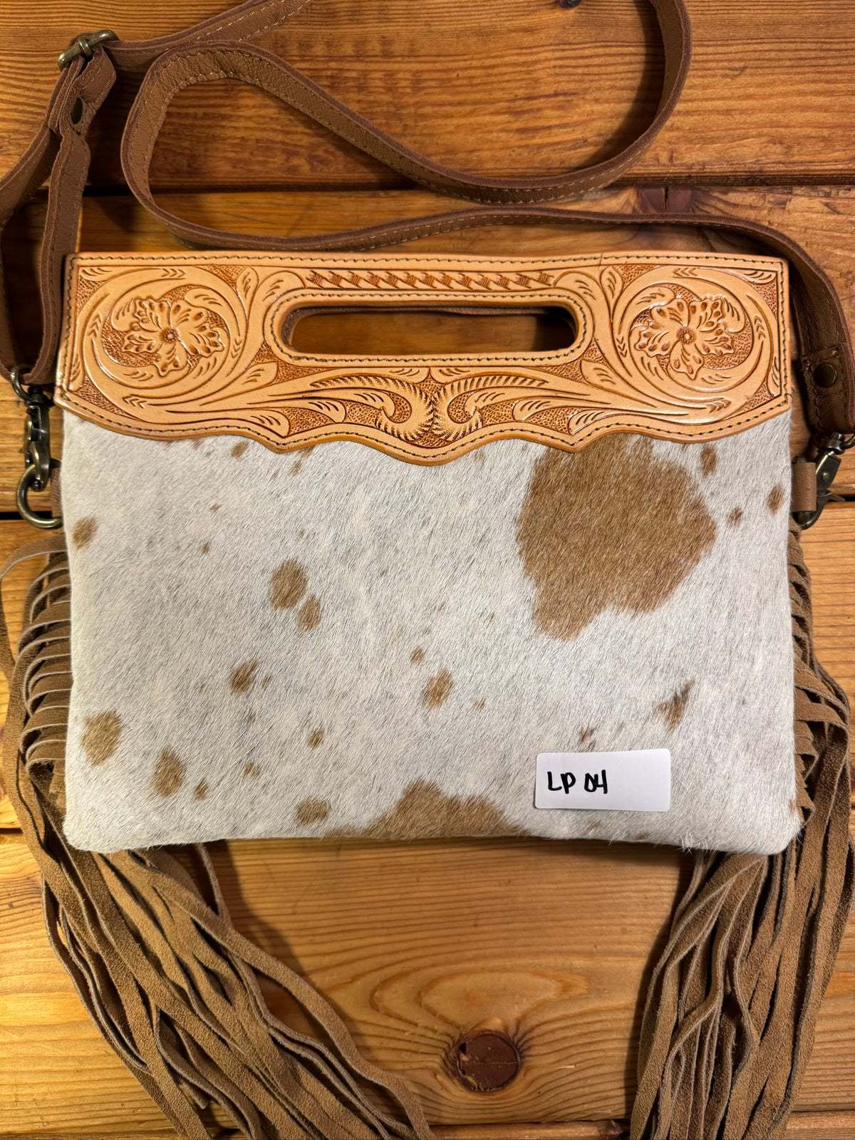 Light Tooling Cowhide Purse - LP04