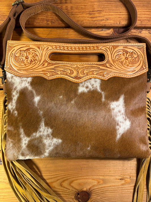 Light Tooling Cowhide Purse - LP05