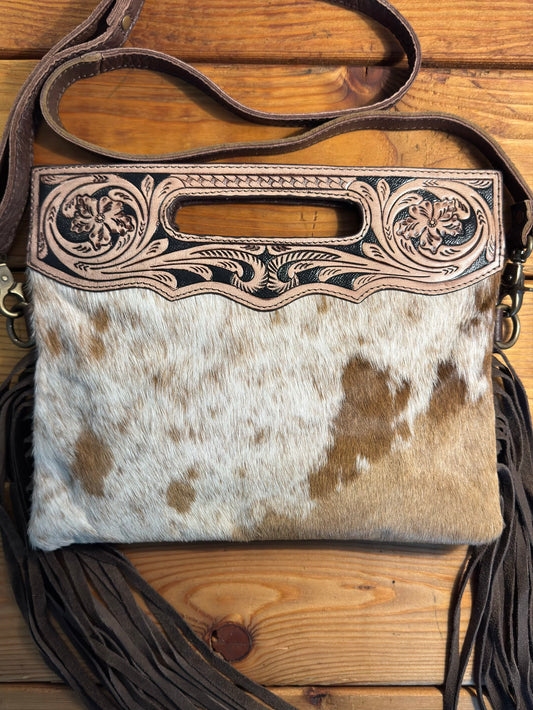 Dark Tooling Cowhide Purse - DP04