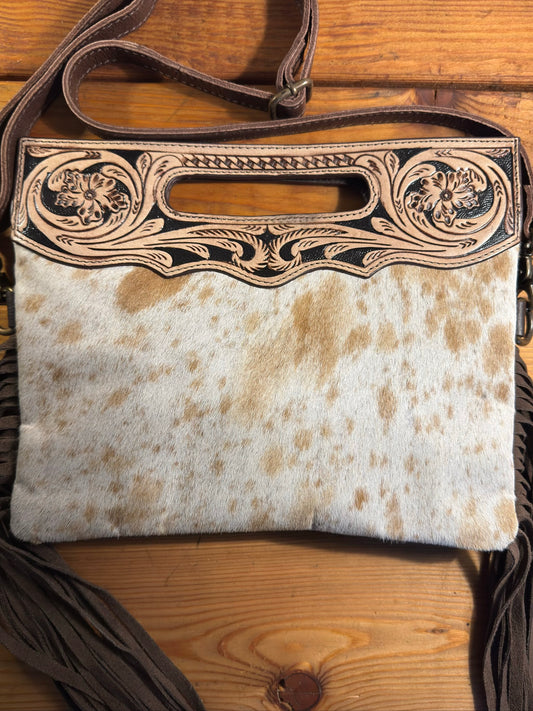 Dark Tooling Cowhide Purse - DP12