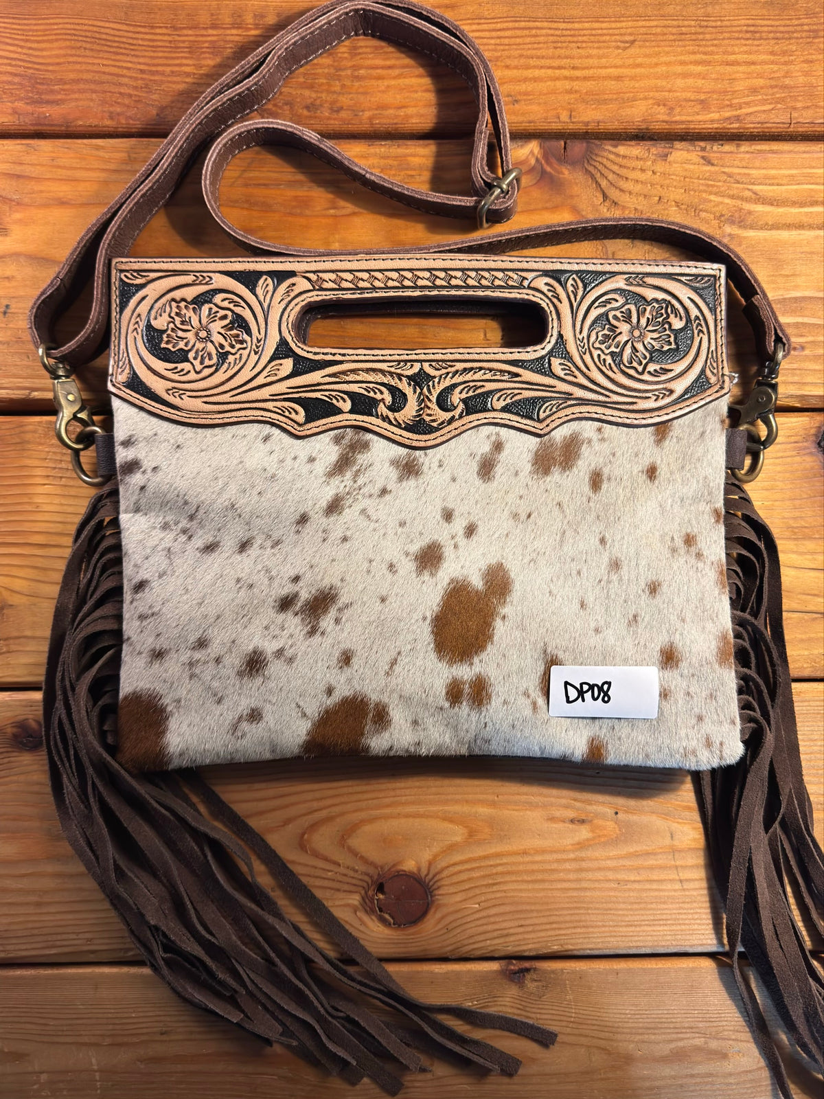 Dark Tooling Cowhide Purse - DP08