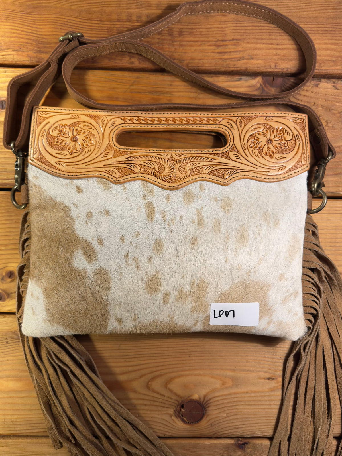Light Tooling Cowhide Purse - LP07