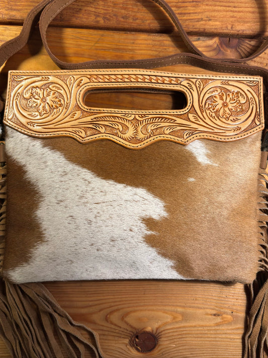 Light Tooling Cowhide Purse - LP03