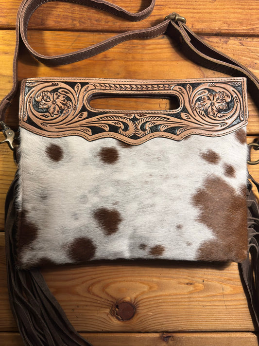 Dark Tooling Cowhide Purse - DP03