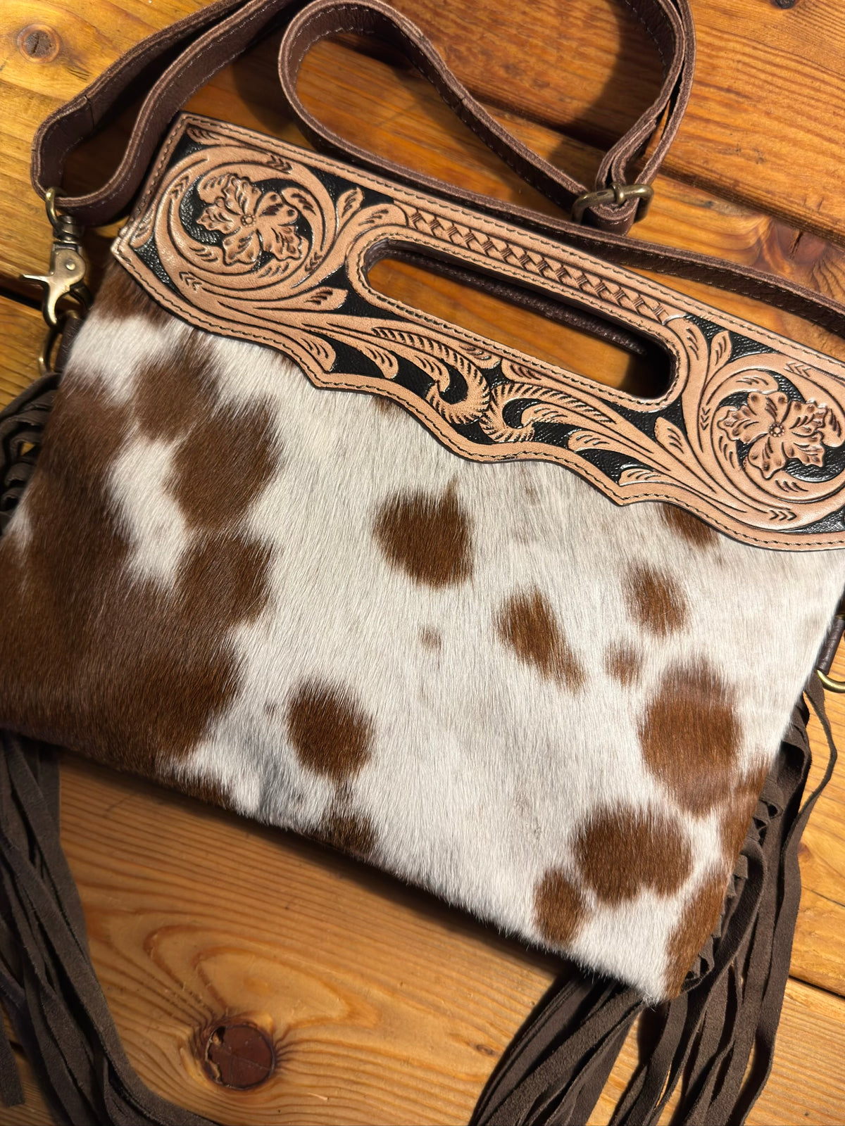 Dark Tooling Cowhide Purse - DP11