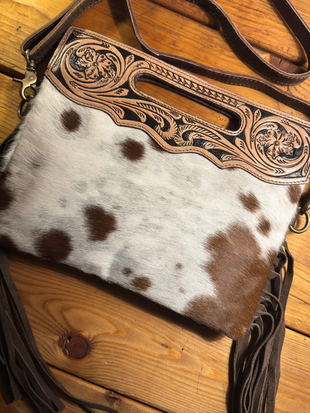 Dark Tooling Cowhide Purse - DP03