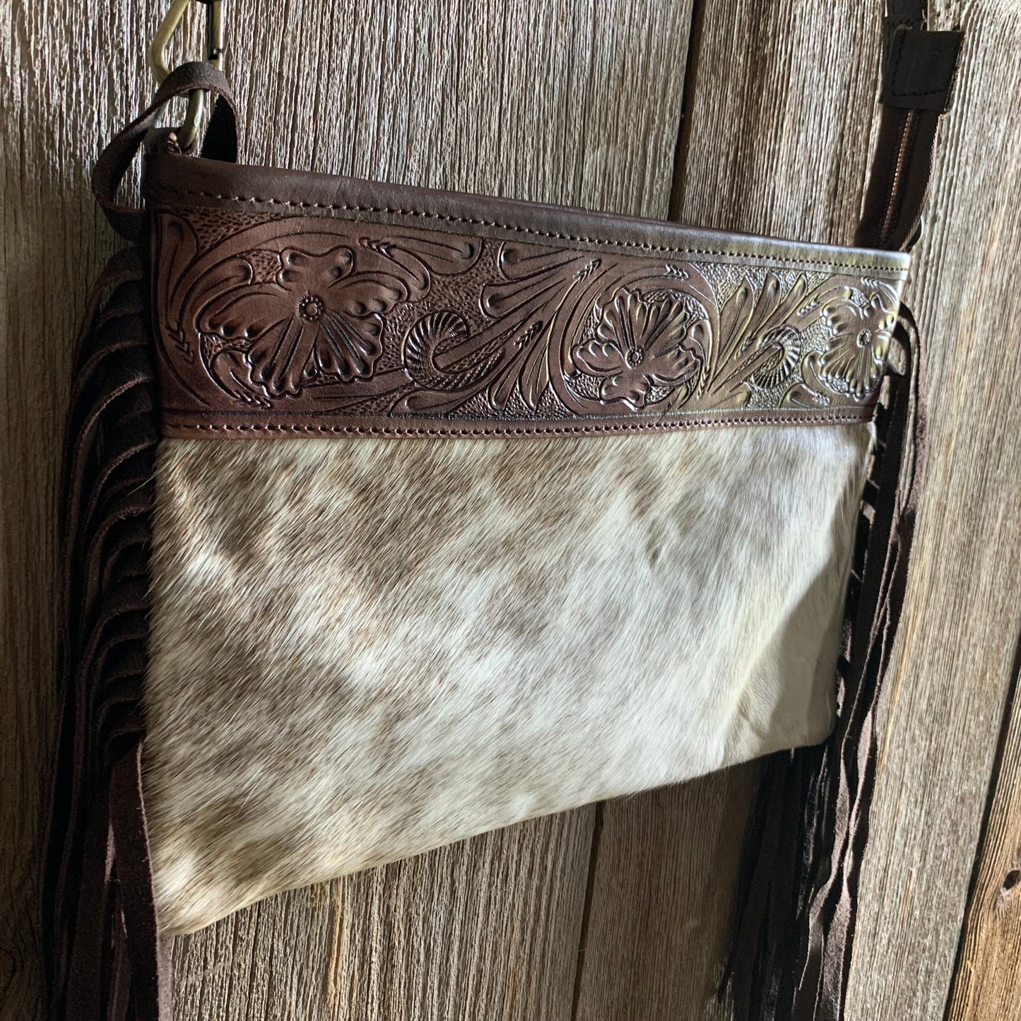 Cowhide Tooled Fringe Purse - 04