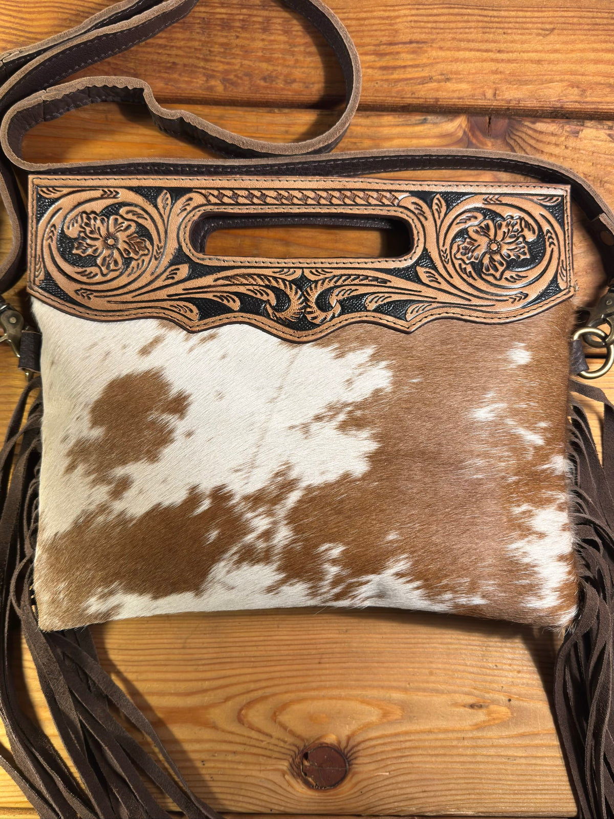 Dark Tooling Cowhide Purse - DP26