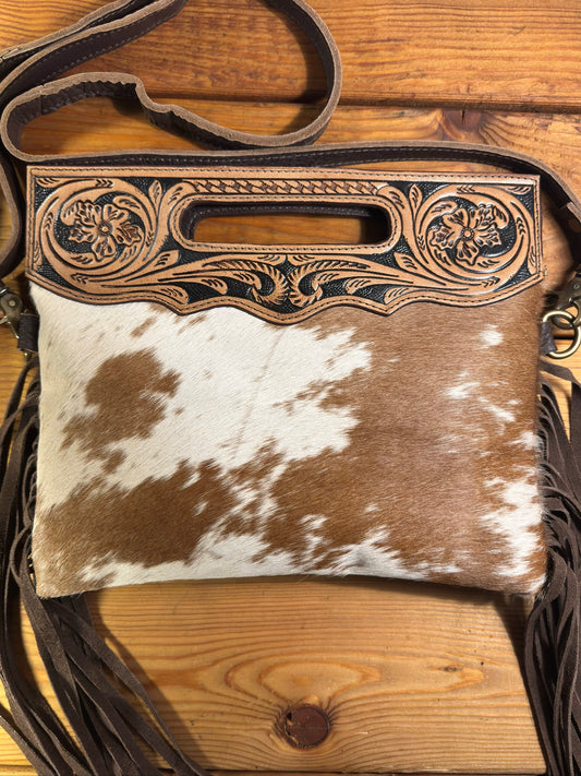 Dark Tooling Cowhide Purse - DP26