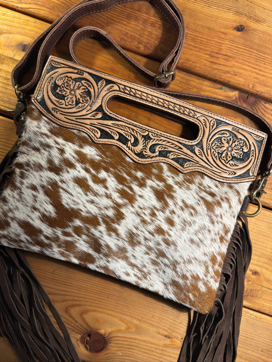 Dark Tooling Cowhide Purse - DP09