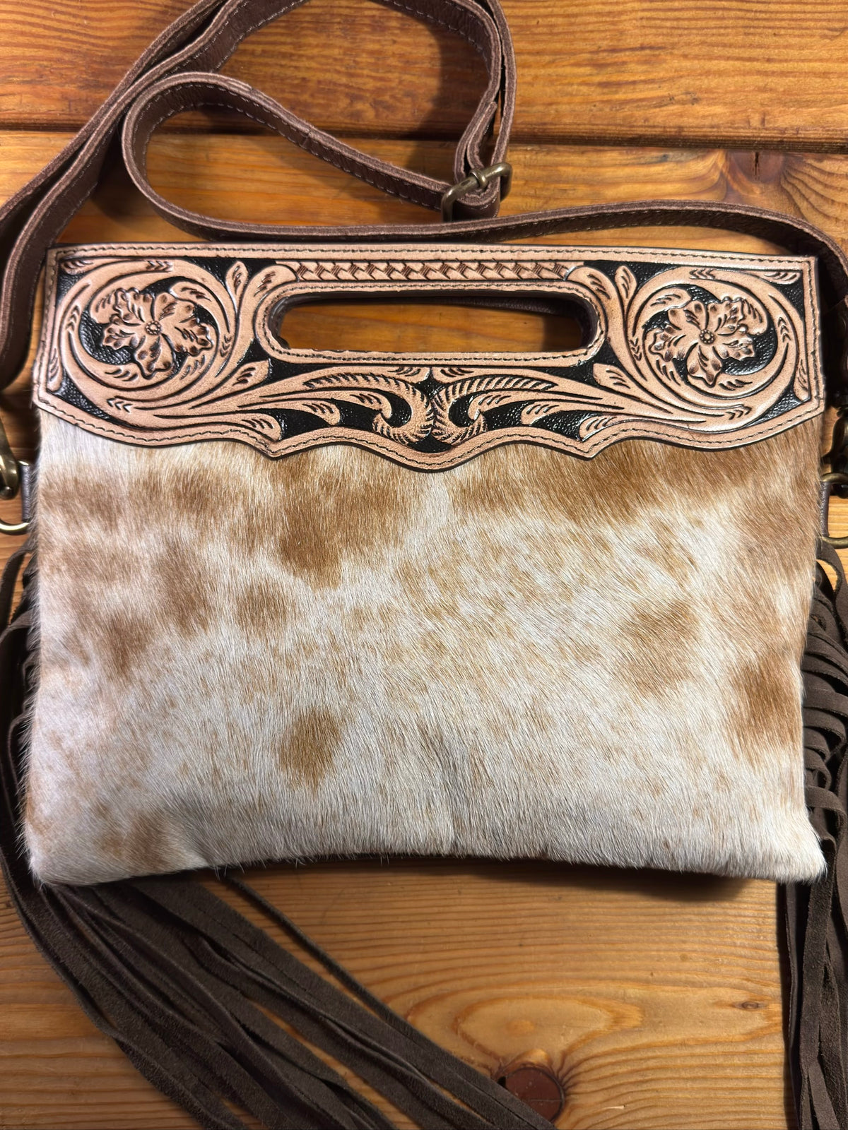 Dark Tooling Cowhide Purse - DP23