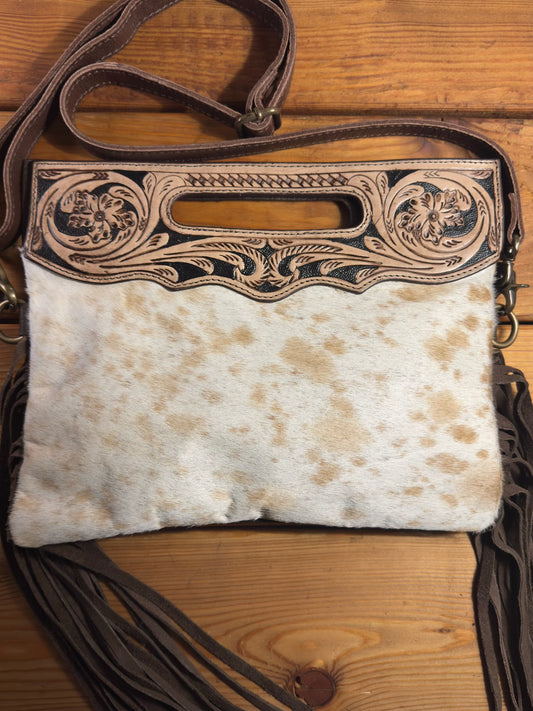 Dark Tooling Cowhide Purse - DP18