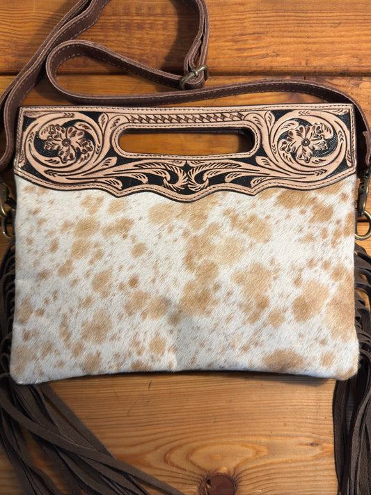 Dark Tooling Cowhide Purse - DP15