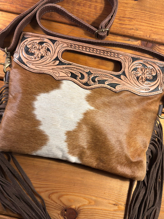 Dark Tooling Cowhide Purse - DP24