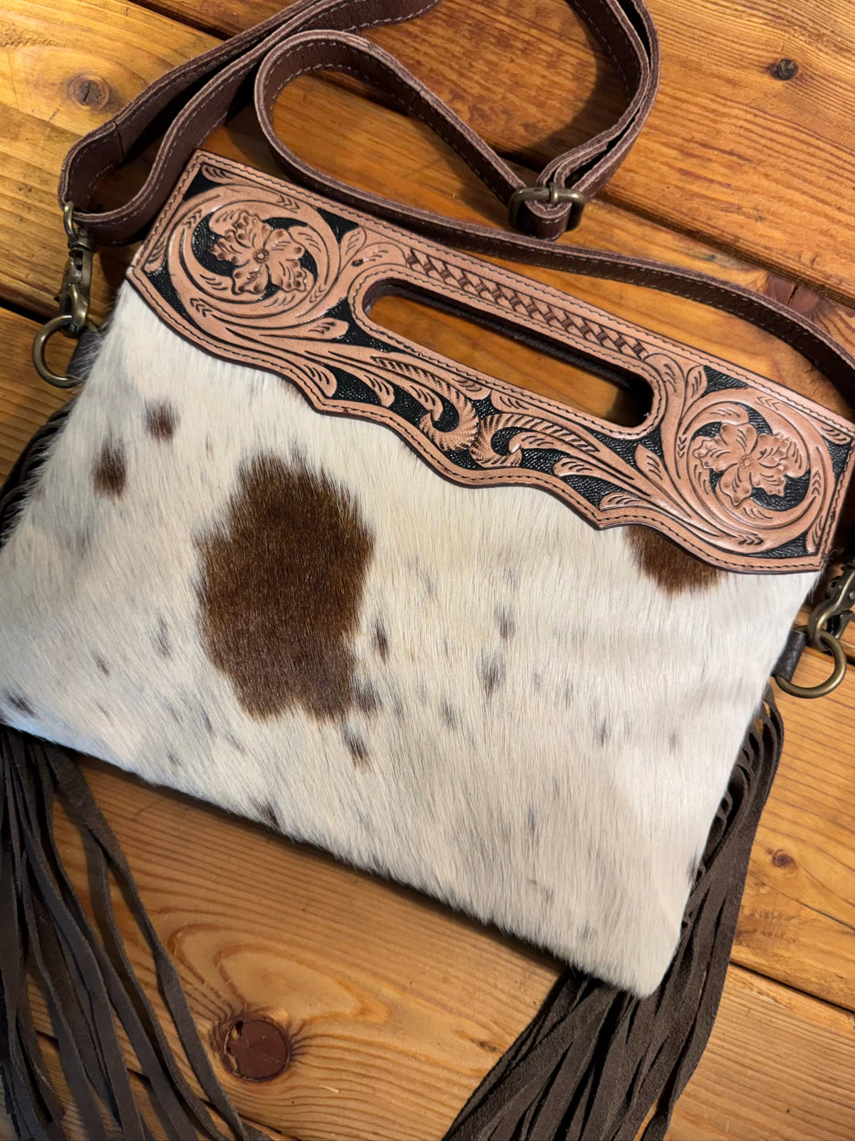 Dark Tooling Cowhide Purse - DP14