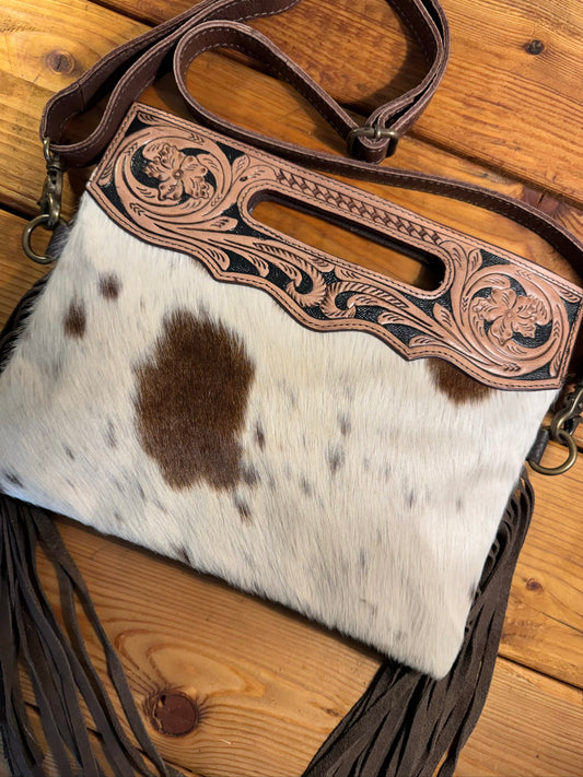 Dark Tooling Cowhide Purse - DP14