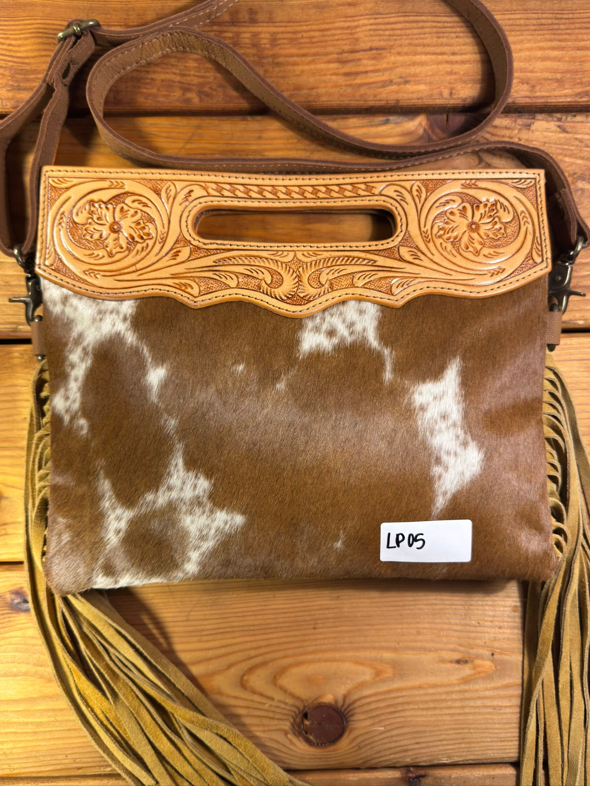 Light Tooling Cowhide Purse - LP05