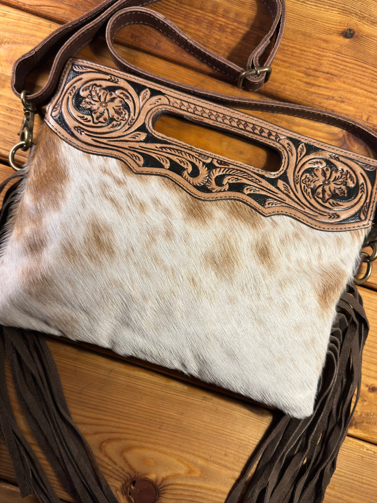 Dark Tooling Cowhide Purse - DP21