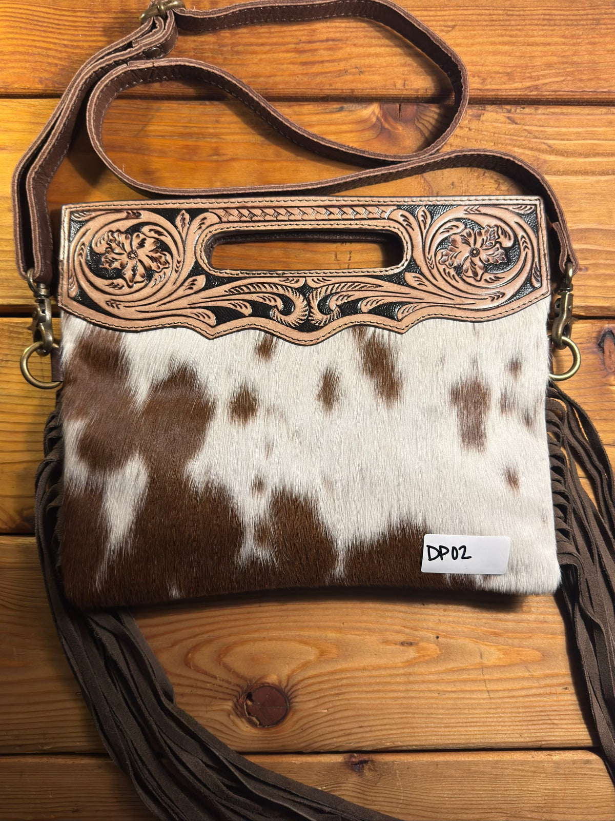 Dark Tooling Cowhide Purse - DP02