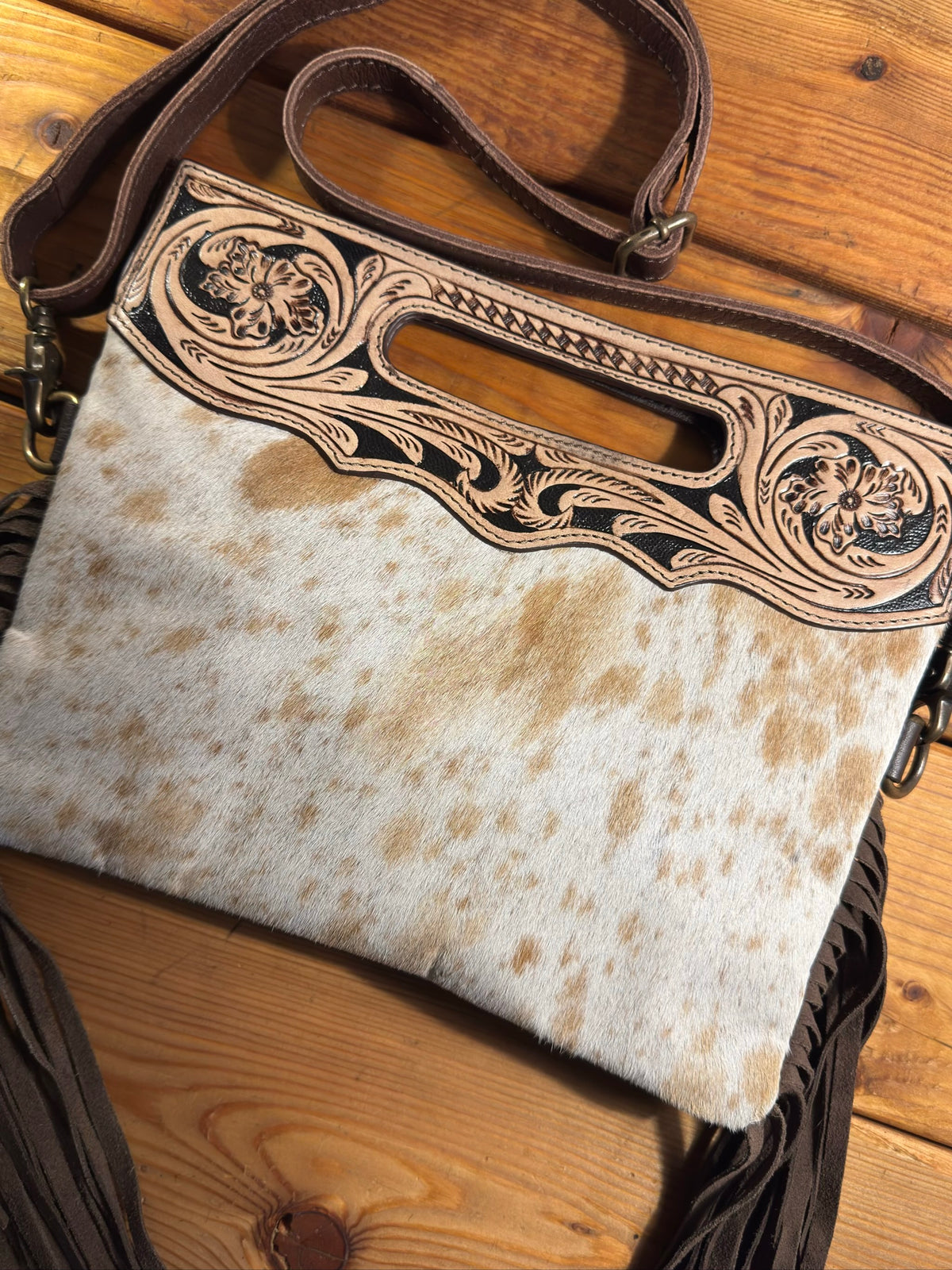 Dark Tooling Cowhide Purse - DP12
