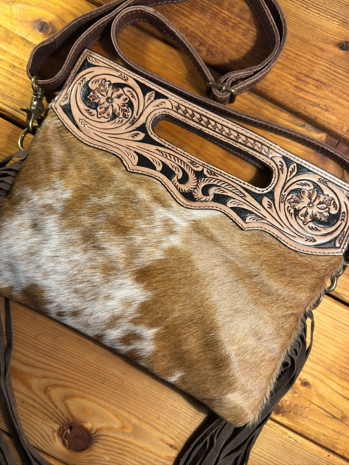 Dark Tooling Cowhide Purse - DP13