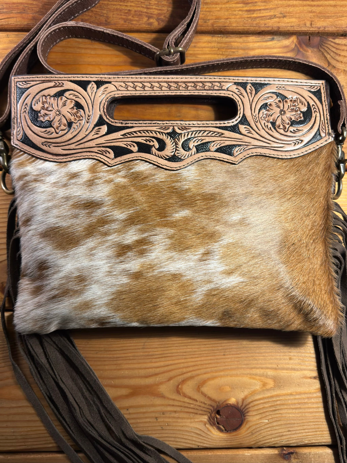 Dark Tooling Cowhide Purse - DP19