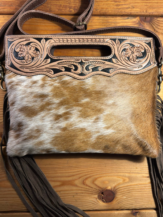 Dark Tooling Cowhide Purse - DP19