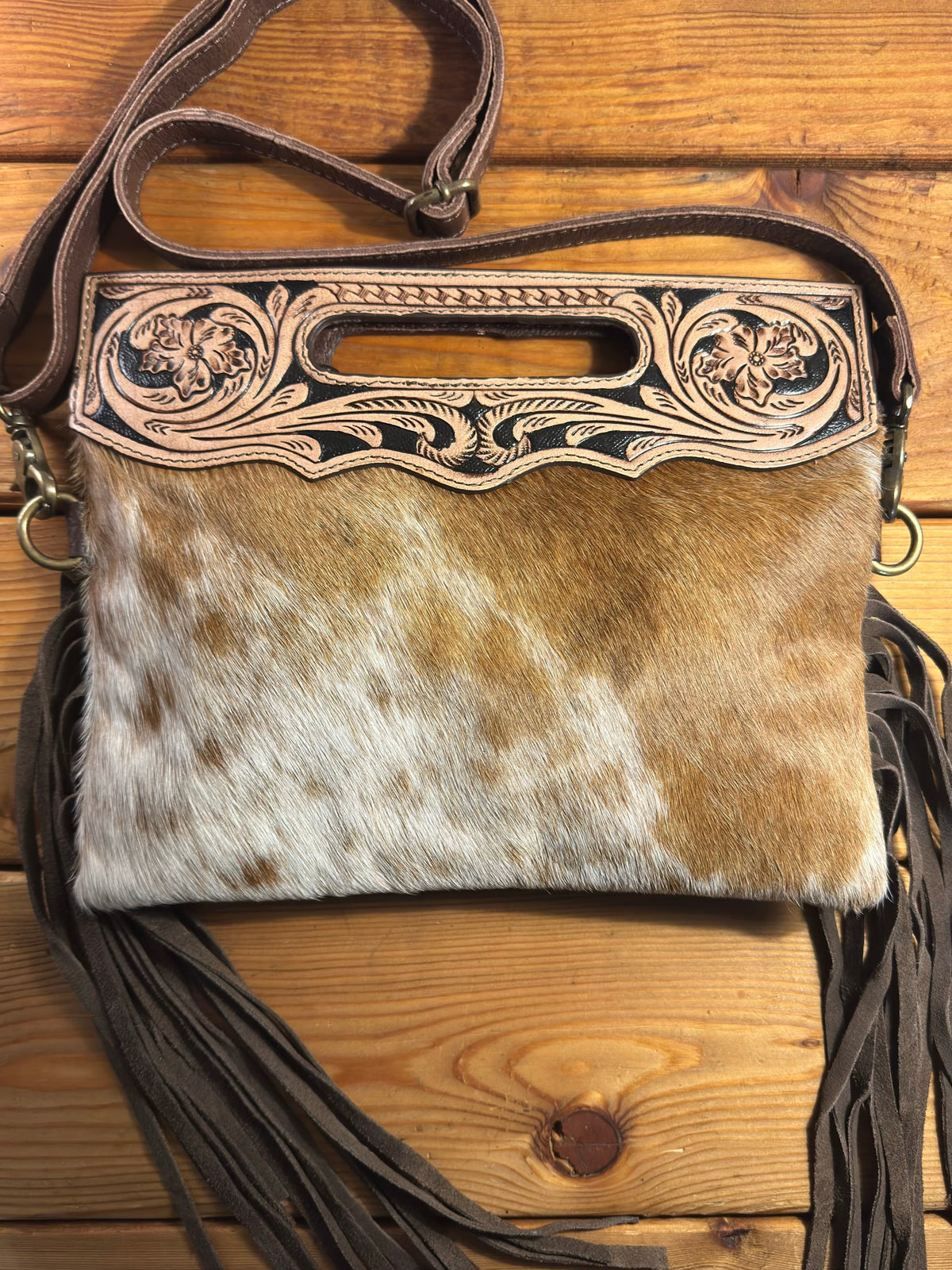 Dark Tooling Cowhide Purse - DP17