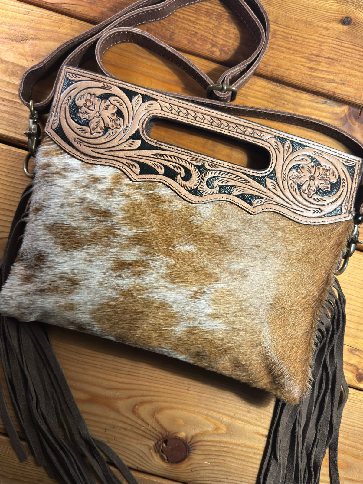 Dark Tooling Cowhide Purse - DP19