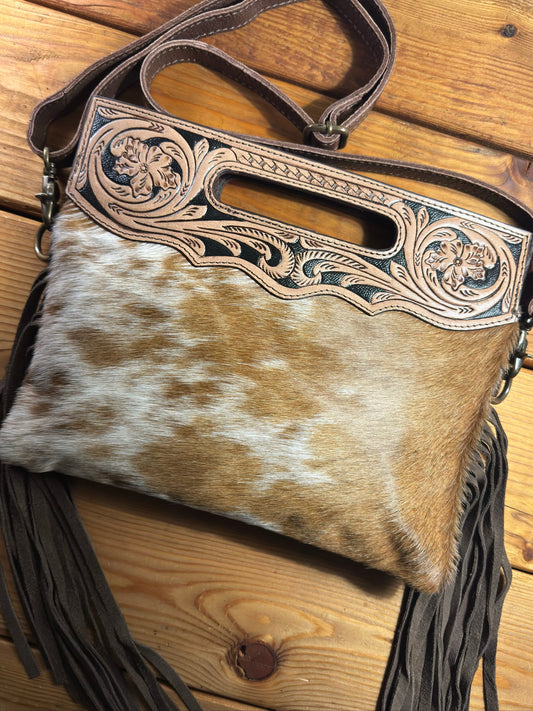 Dark Tooling Cowhide Purse - DP19