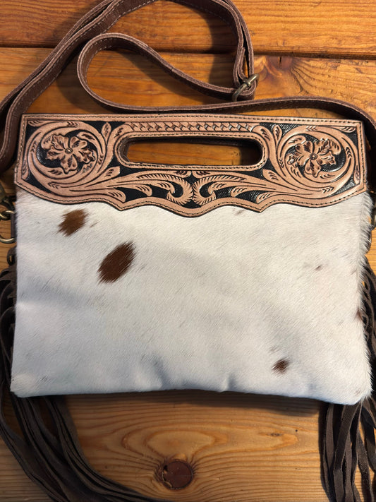 Dark Tooling Cowhide Purse - DP06
