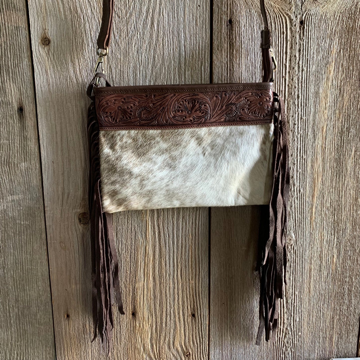 Cowhide Tooled Fringe Purse - 04