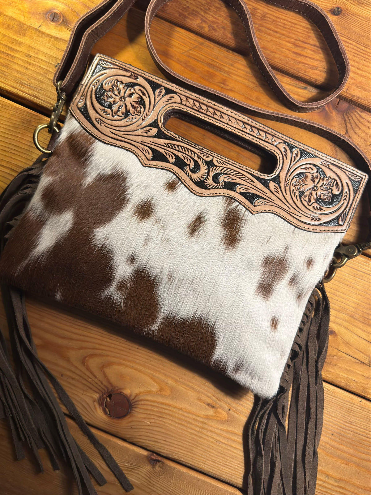 Dark Tooling Cowhide Purse - DP02