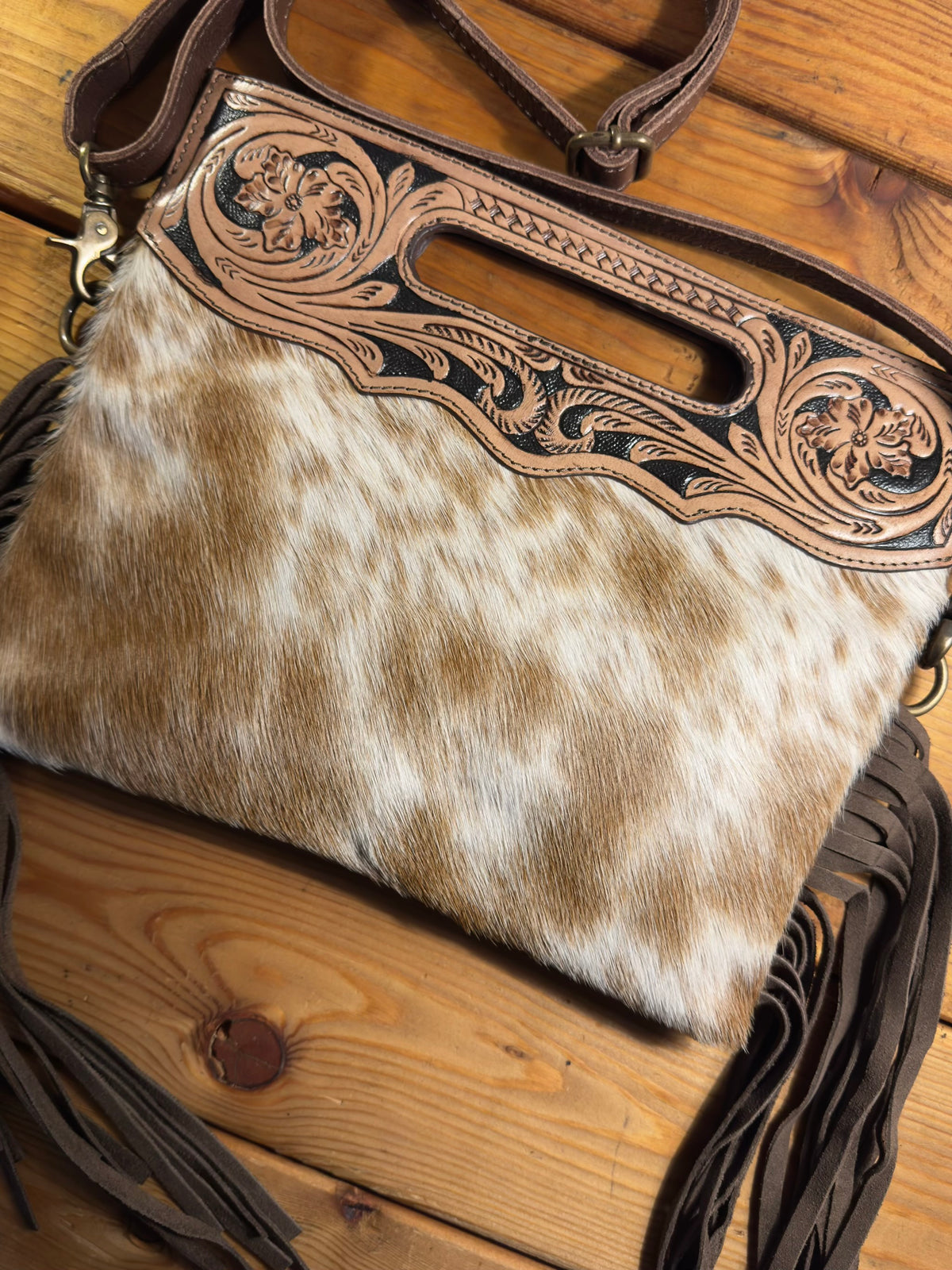 Dark Tooling Cowhide Purse - DP10