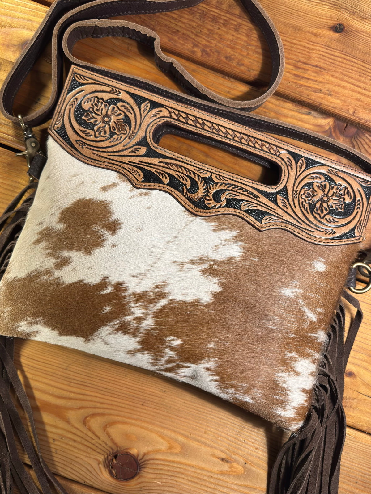 Dark Tooling Cowhide Purse - DP26