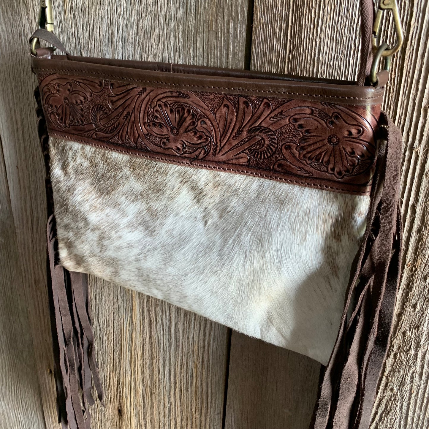 Cowhide Tooled Fringe Purse - 04