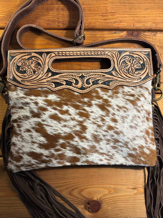 Dark Tooling Cowhide Purse - DP09