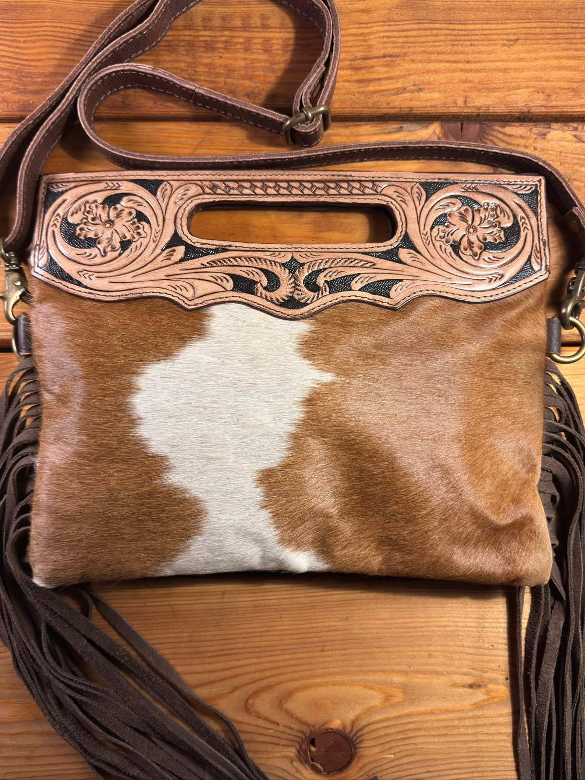 Dark Tooling Cowhide Purse - DP24