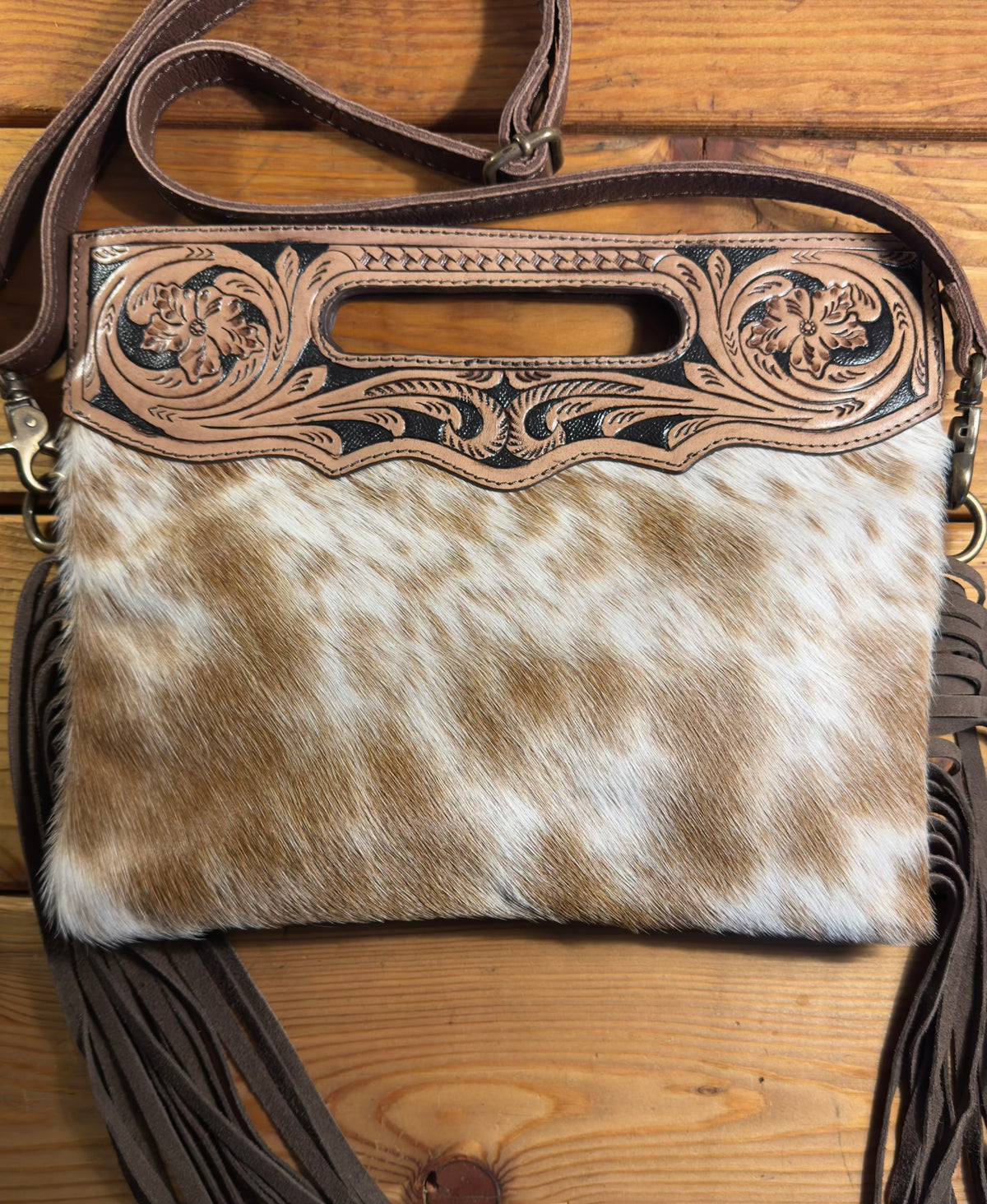 Dark Tooling Cowhide Purse - DP10