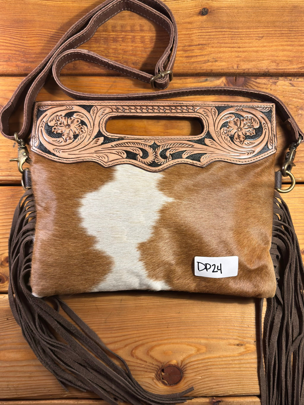 Dark Tooling Cowhide Purse - DP24
