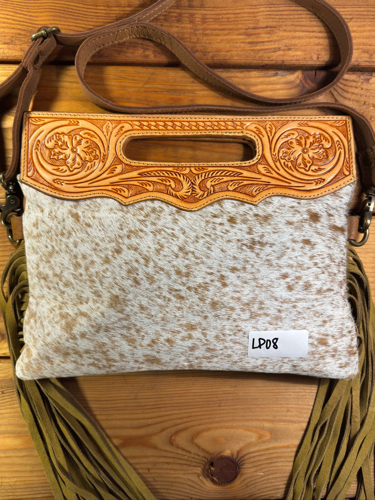 Light Tooling Cowhide Purse - LP08