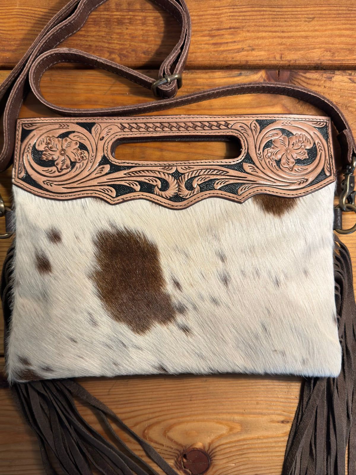 Dark Tooling Cowhide Purse - DP14