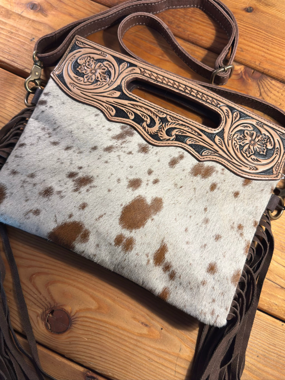 Dark Tooling Cowhide Purse - DP08