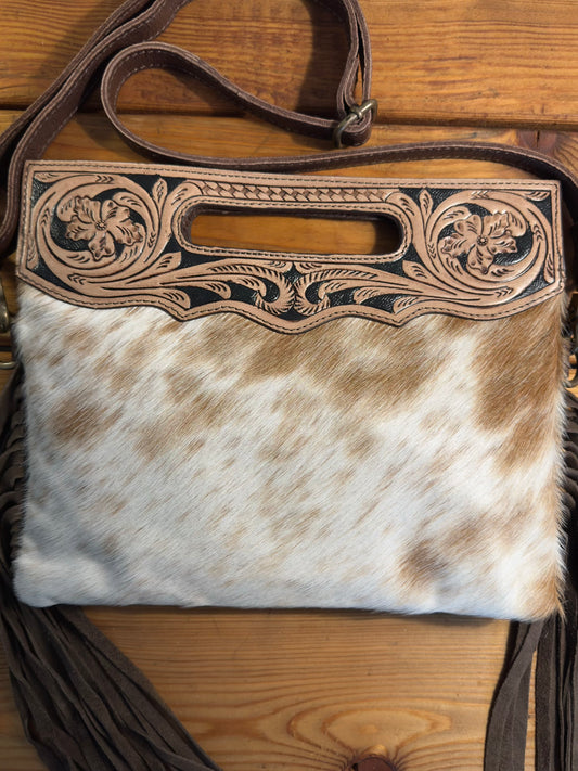 Dark Tooling Cowhide Purse - DP16