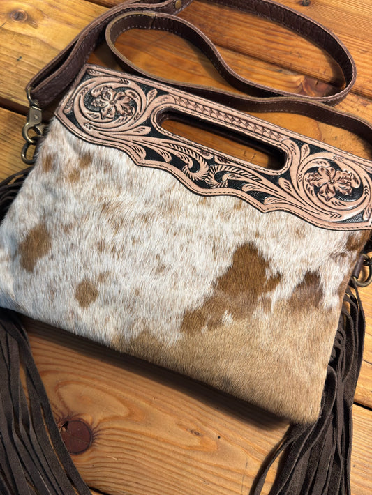 Dark Tooling Cowhide Purse - DP04