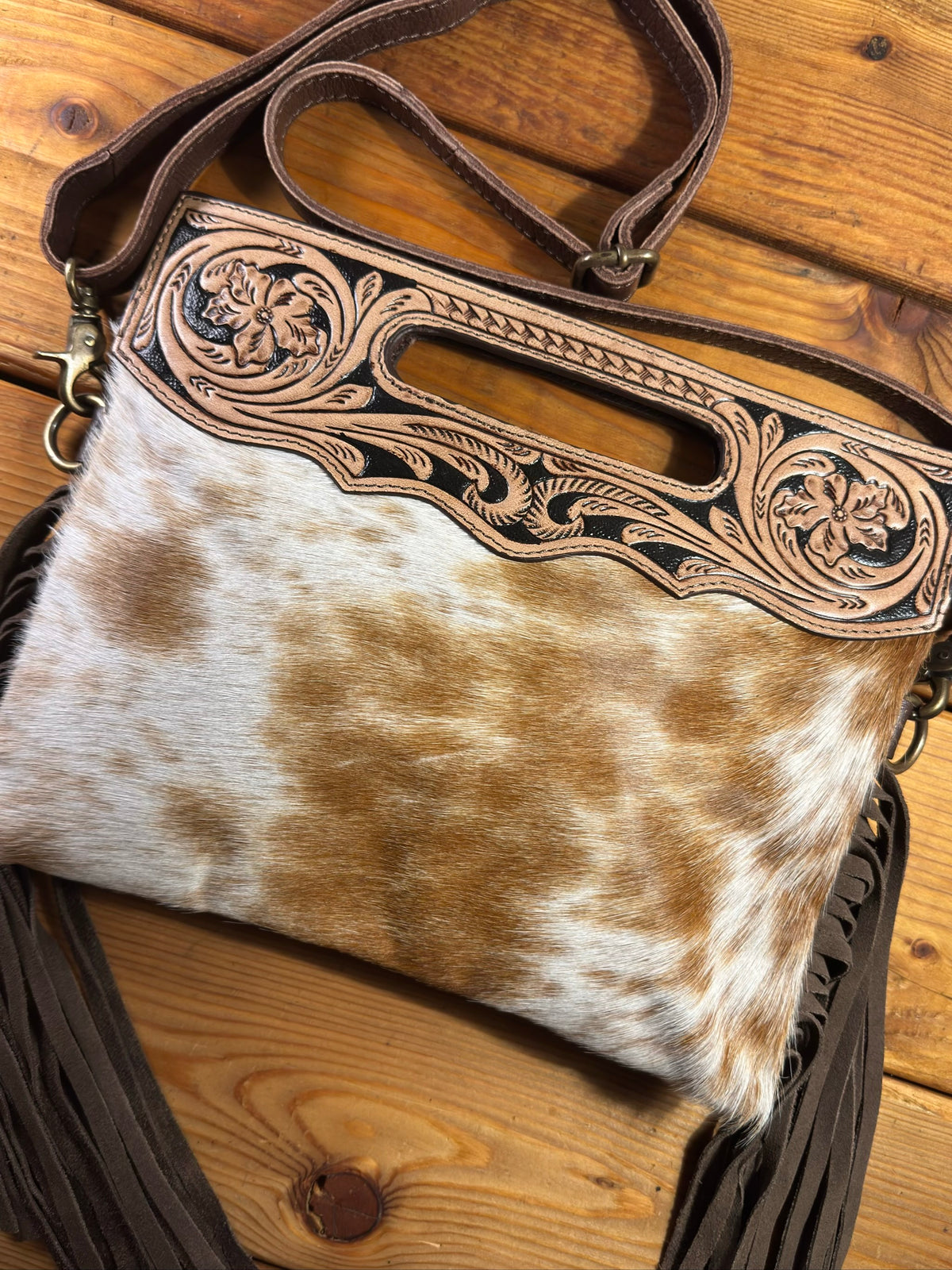 Dark Tooling Cowhide Purse - DP22
