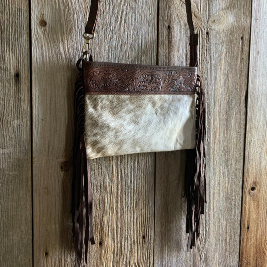 Cowhide Tooled Fringe Purse - 04