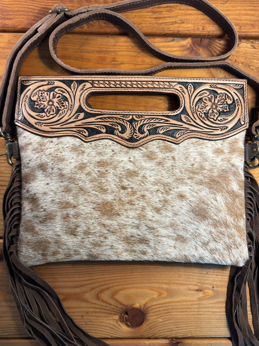 Dark Tooling Cowhide Purse - DP05