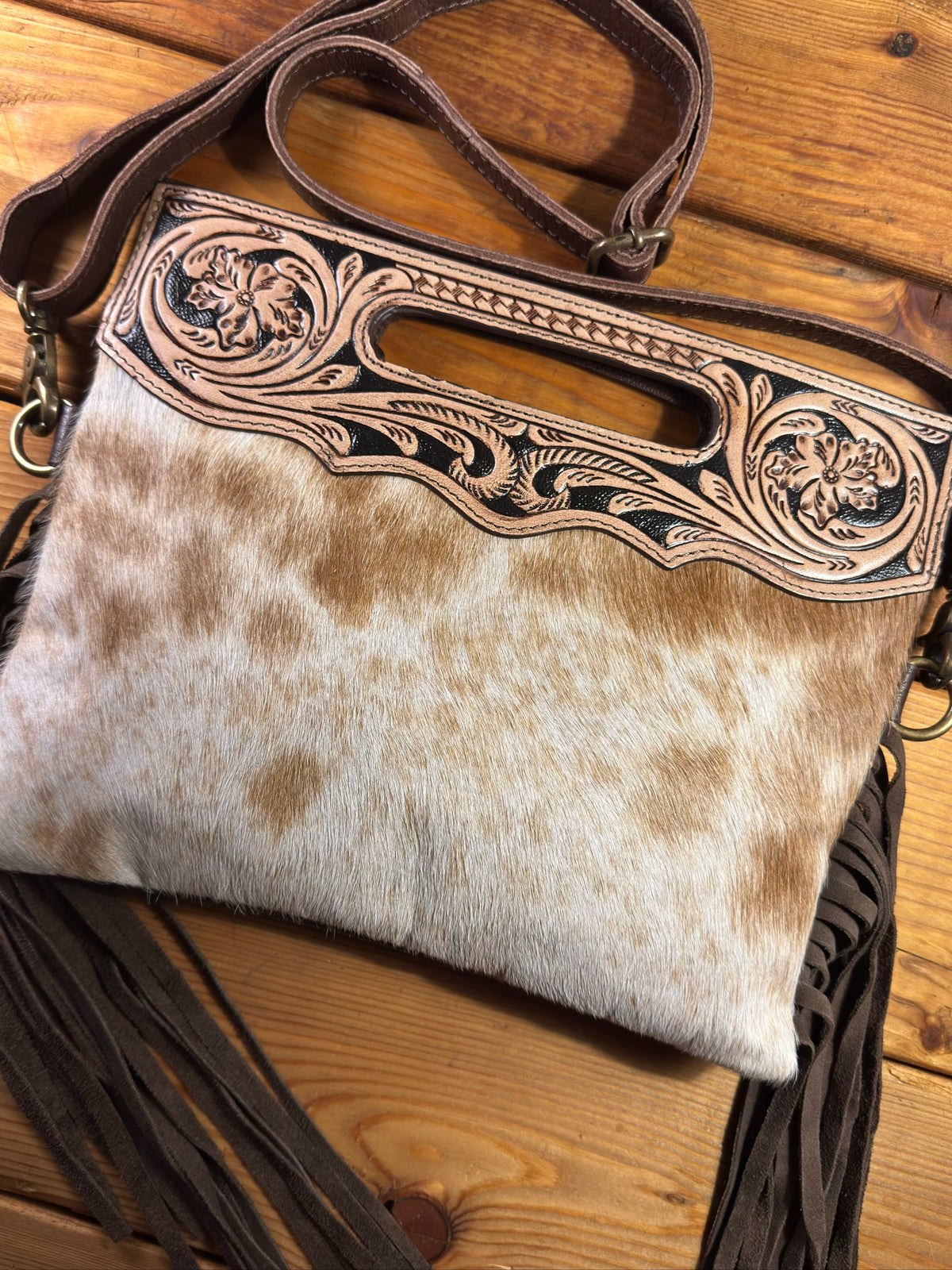 Dark Tooling Cowhide Purse - DP23